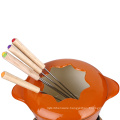 cast iron enamel cheese chinese fondue set